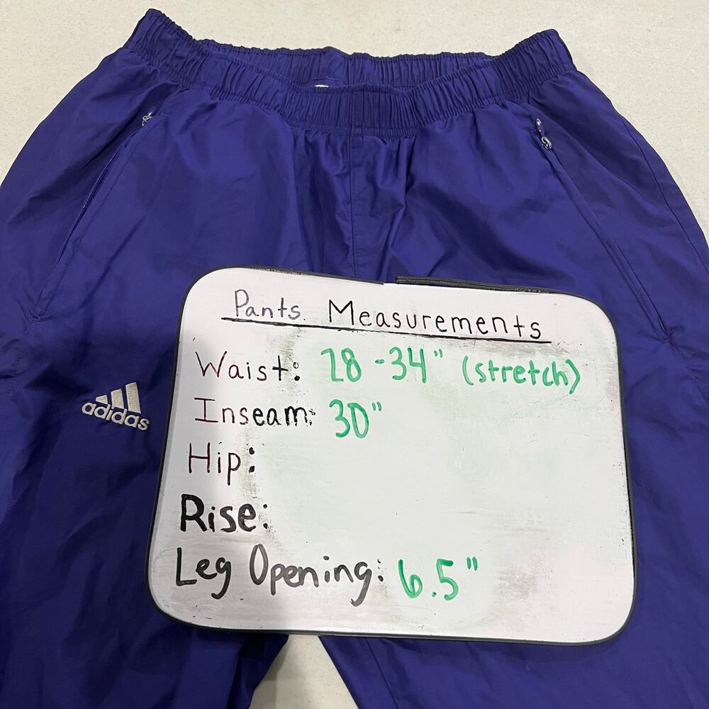 Vintage y2k Men's Purple Adidas Climalite Mesh Lined Windbreaker Sweatpants Sz S - Picture 11 of 11